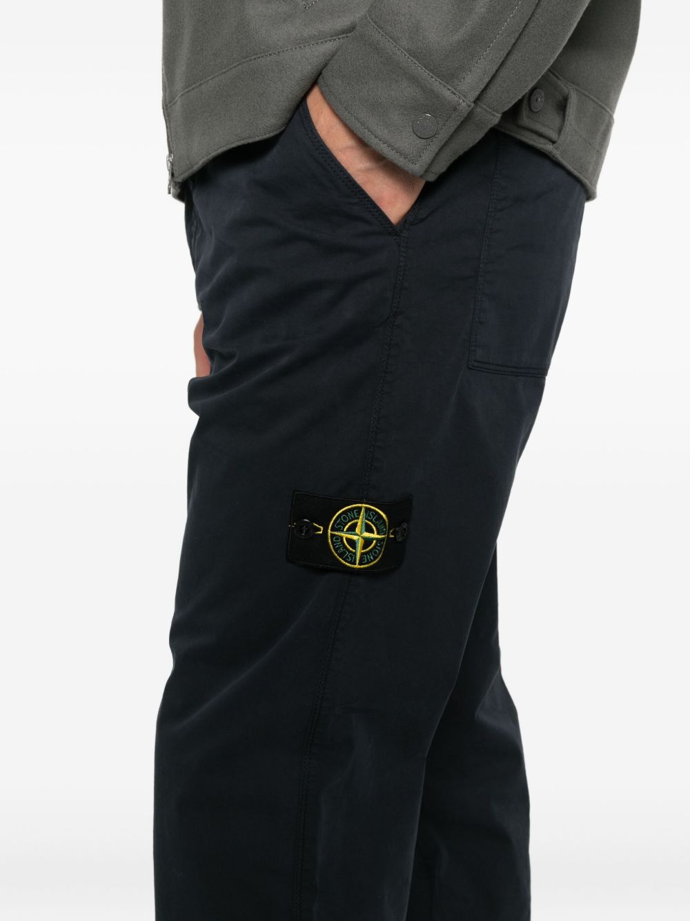 Stone Island Trousers Blue Organic Cotton