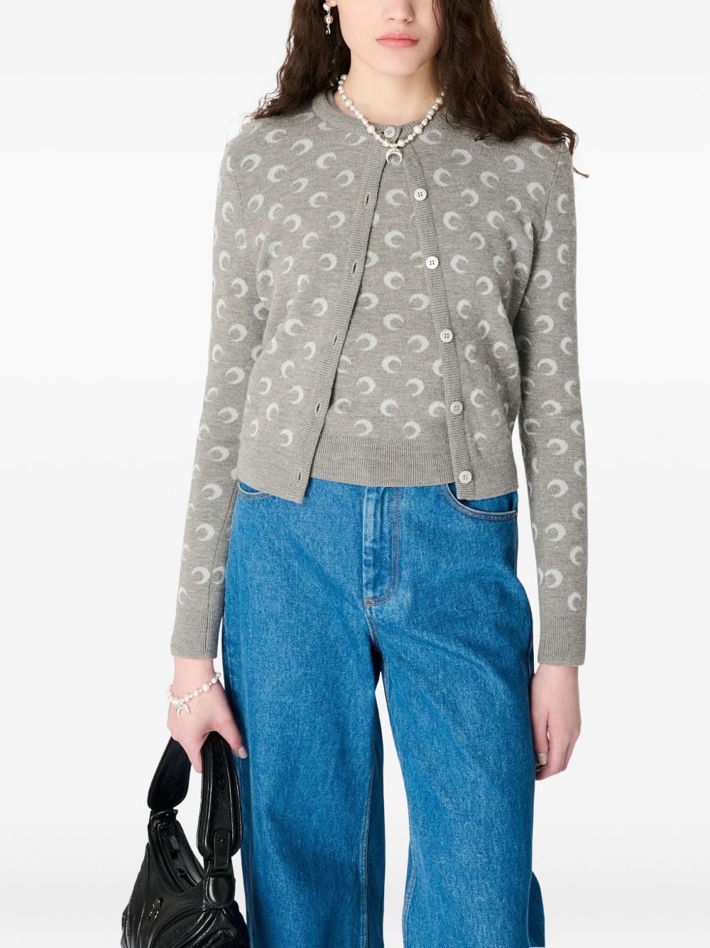 Marine Serre Sweaters Light Grey Viscose