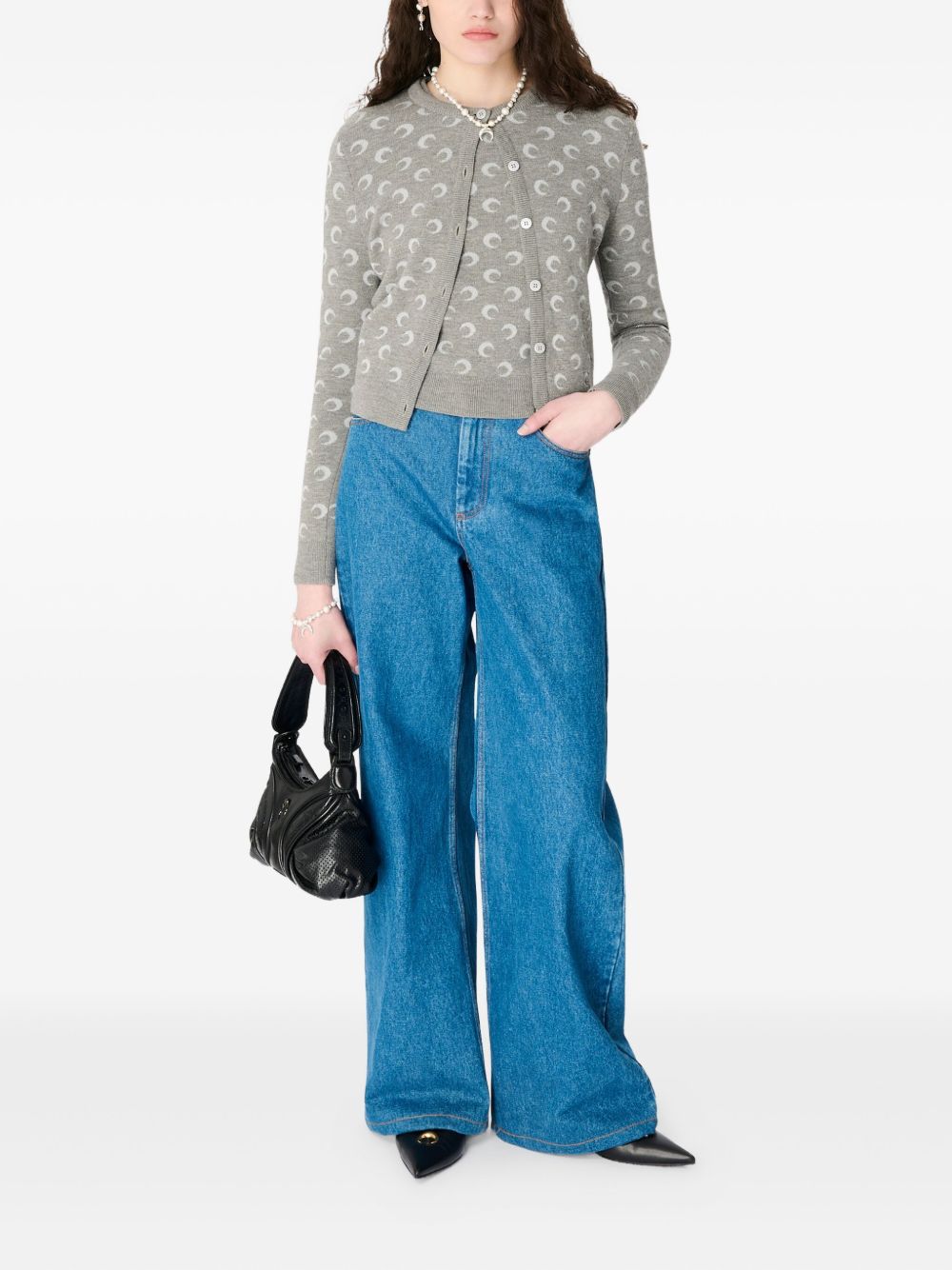 Marine Serre Sweaters Light Grey Viscose