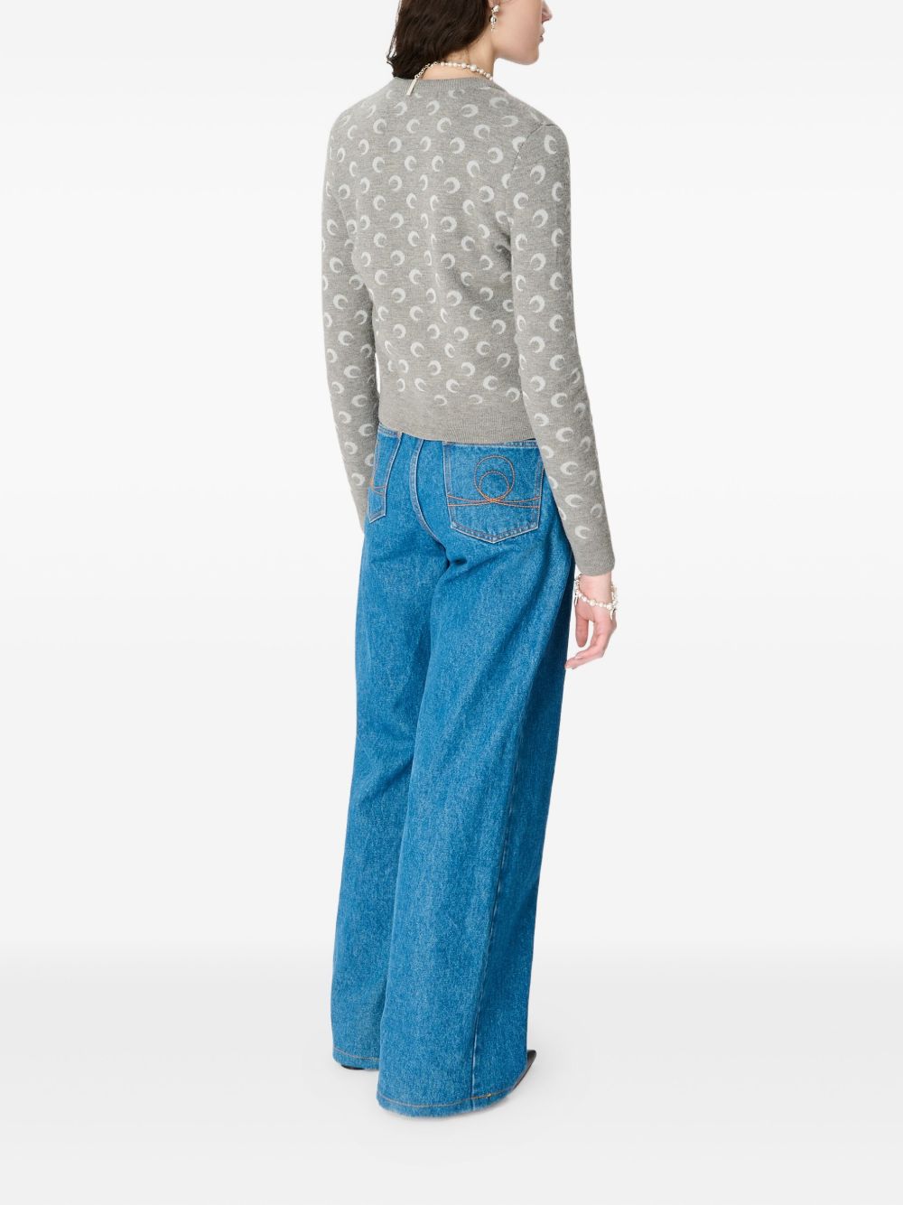 Marine Serre Sweaters Light Grey Viscose