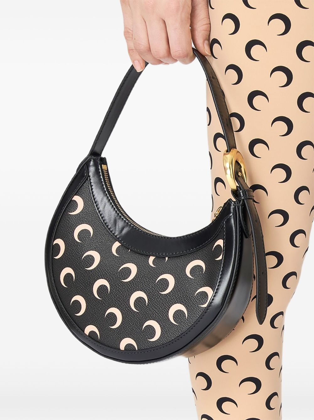 Marine Serre Bags Black Outer: calfskin