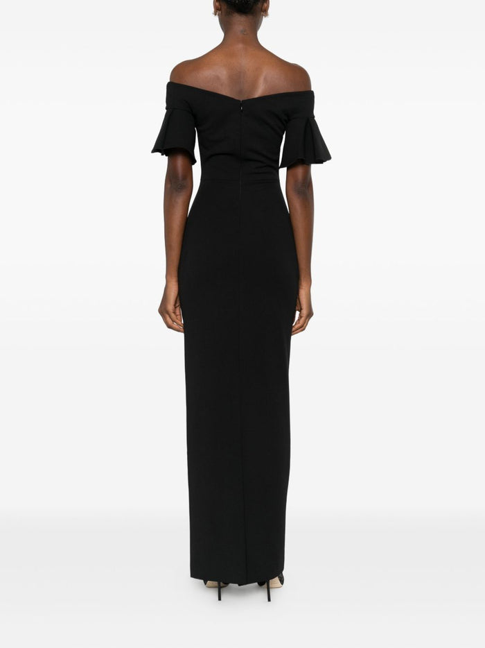 Solace London Dresses Black Polyester Elastane