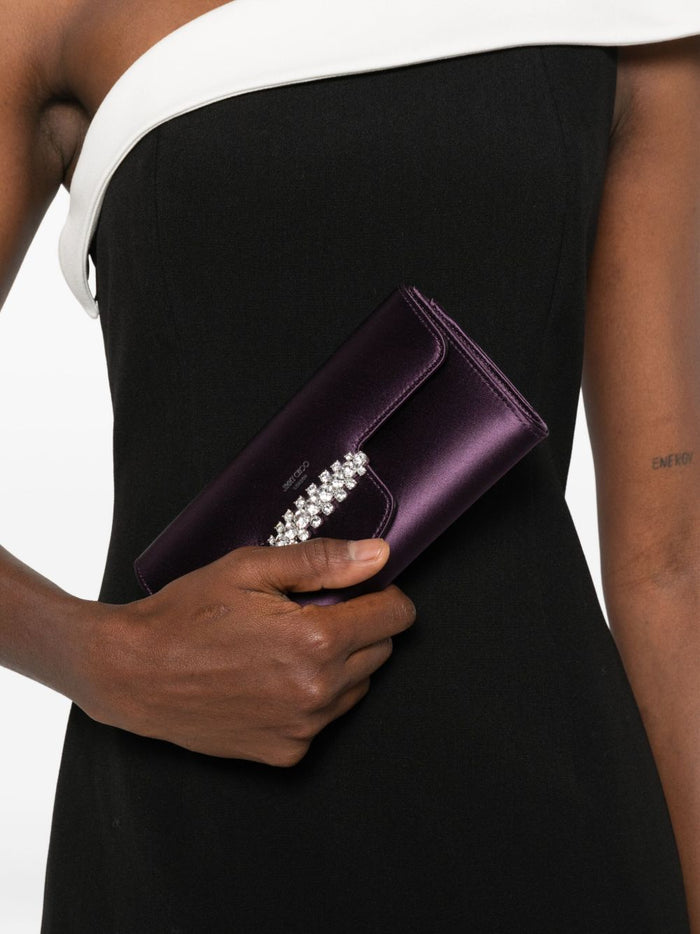 Jimmy Choo Bags Bordeaux Fabric Calf Brass Crystal