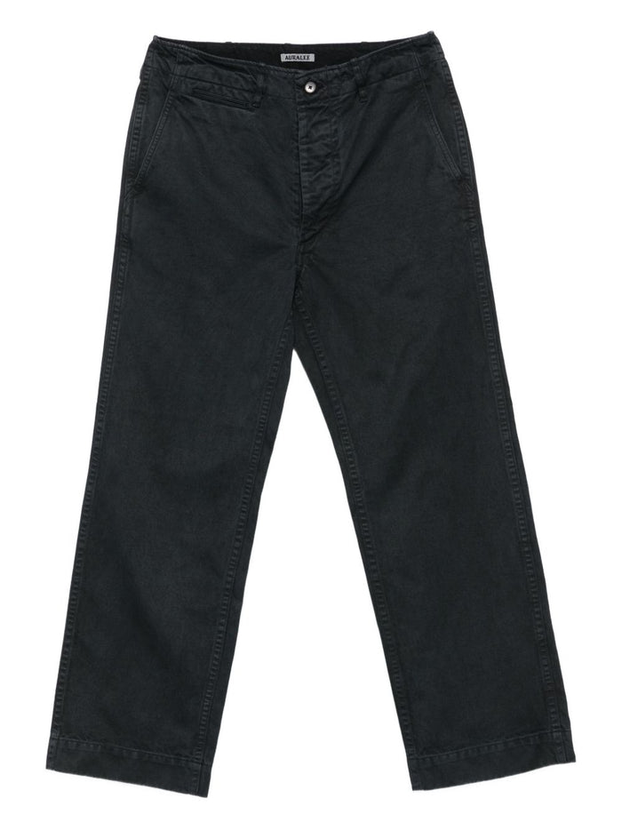 Auralee Trousers Black Cotton