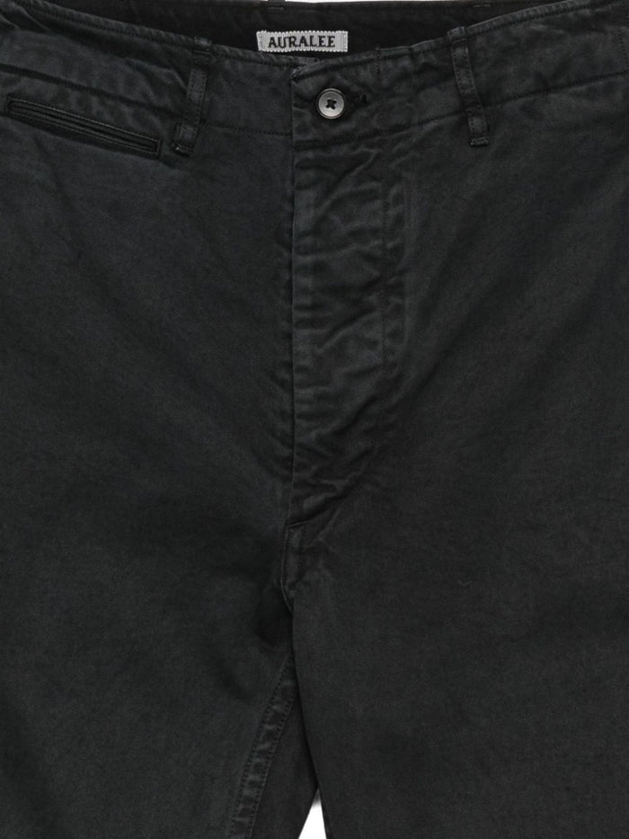 Auralee Trousers Black Cotton