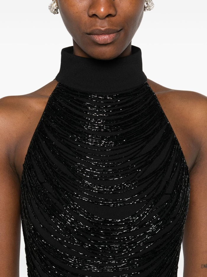 Solace London Dresses Black Polyester Elastane