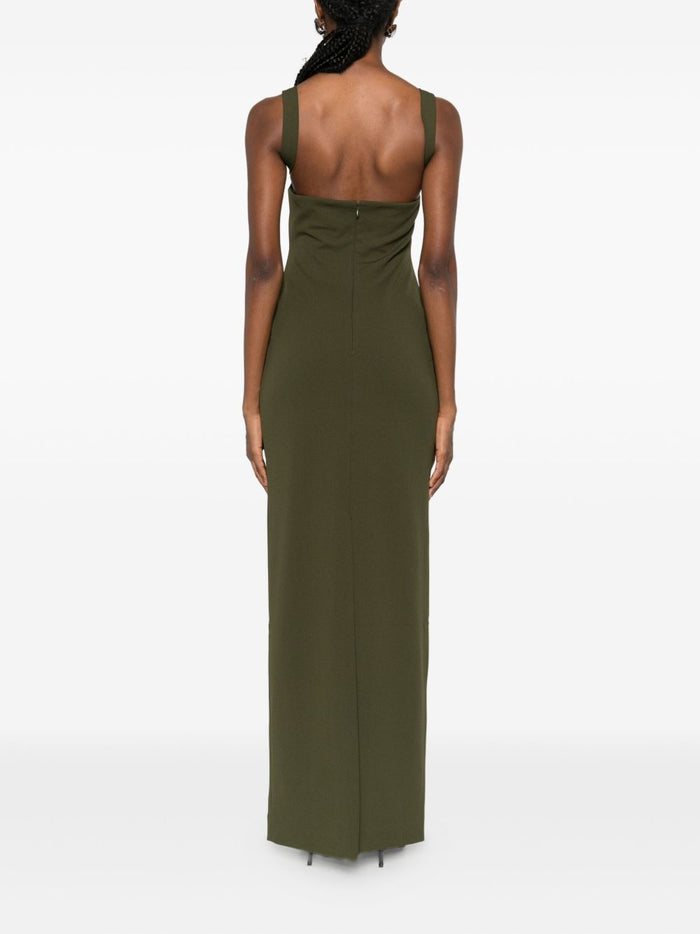 Solace London Dresses Green Polyester Elastane