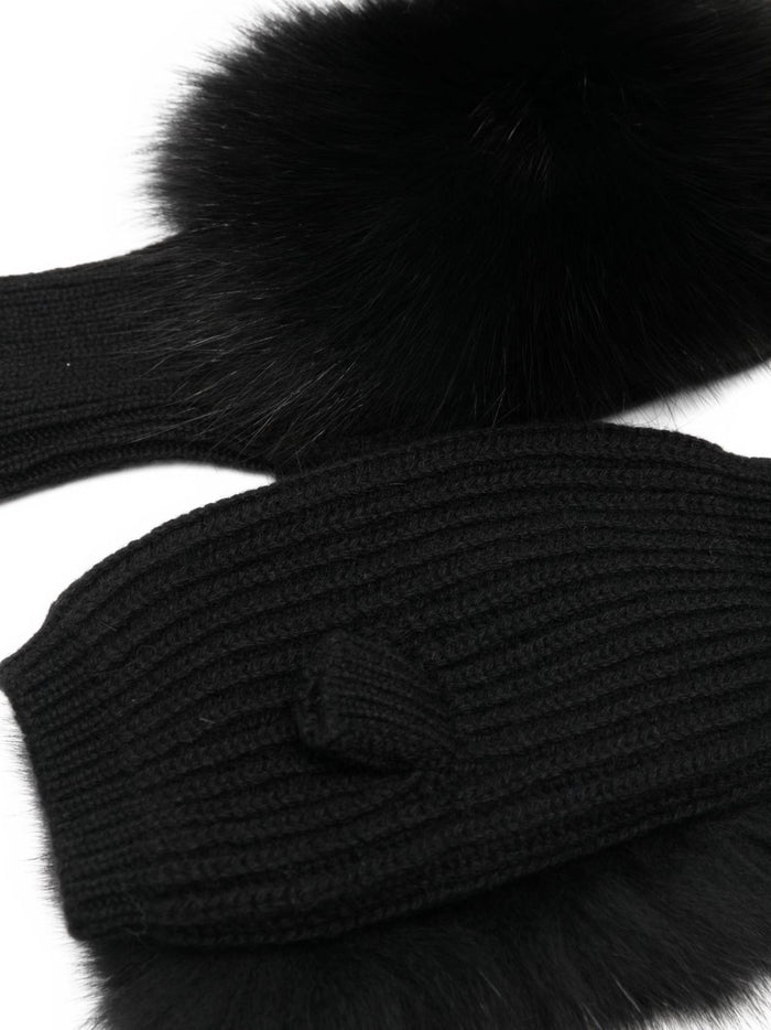 Alpo Gloves Black Cashmere 100 %