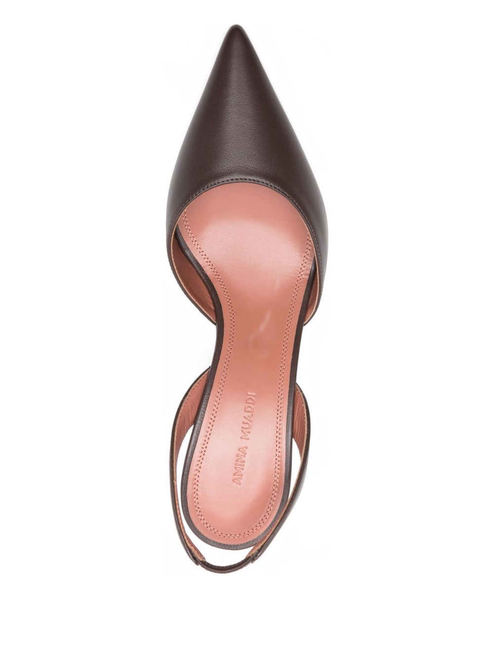 Amina Muaddi With Heel Brown Lamb Leather