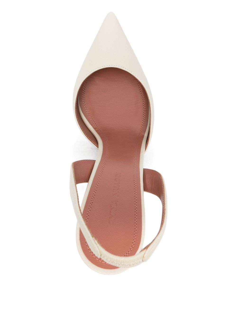 Amina Muaddi With Heel Beige Lamb Leather