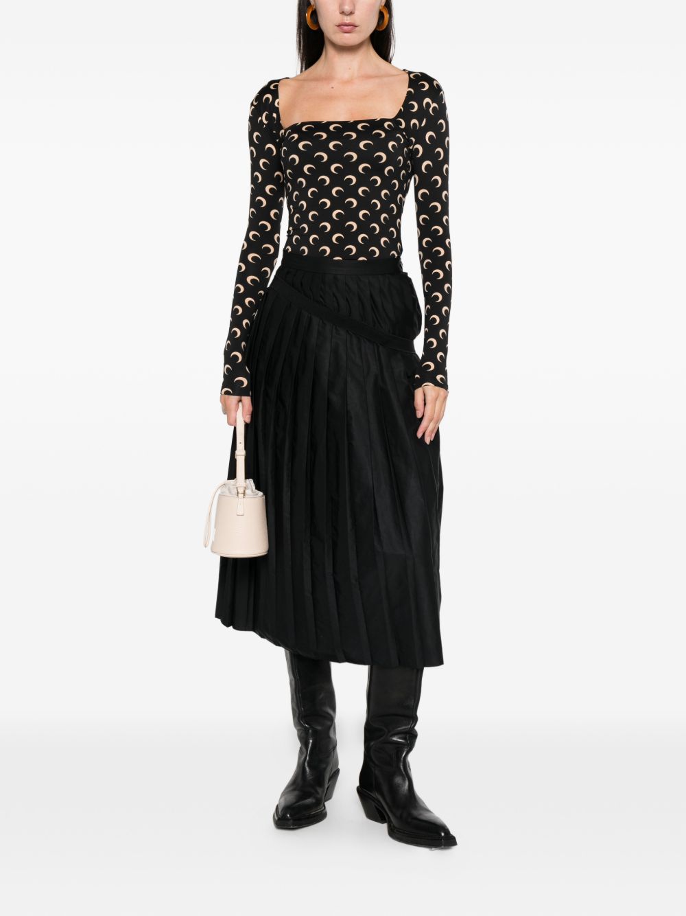Marine Serre Top Black Recycled Polyamide