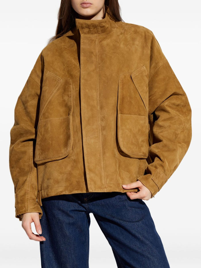 The Attico Coats Beige Lamb Leather