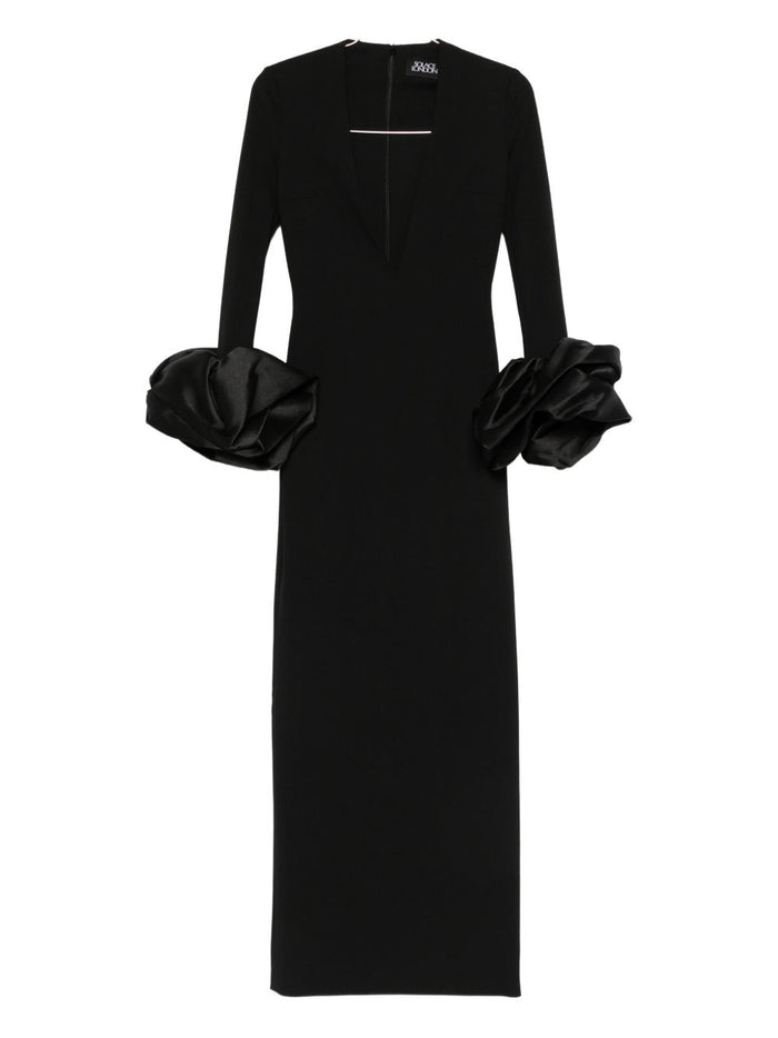 Solace London Dresses Black Polyester Elastane