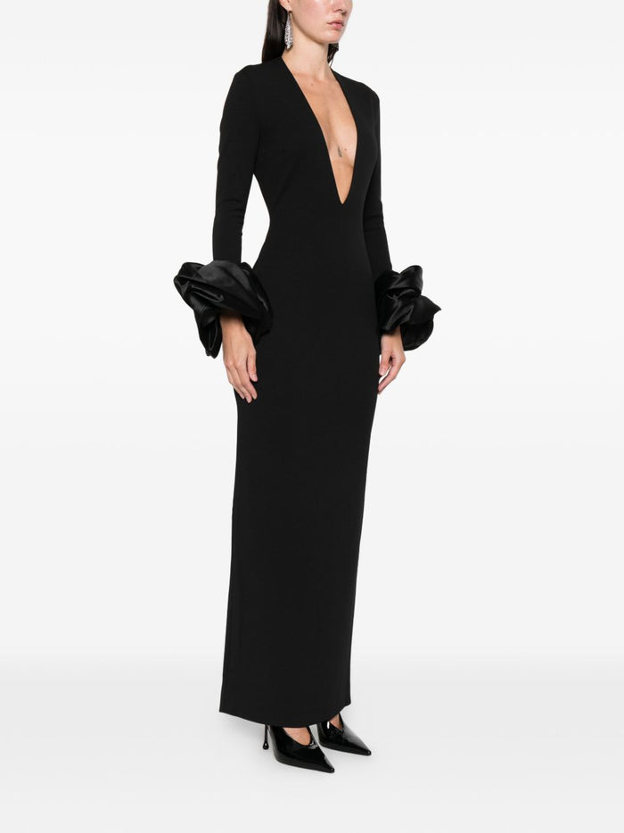 Solace London Dresses Black Polyester Elastane