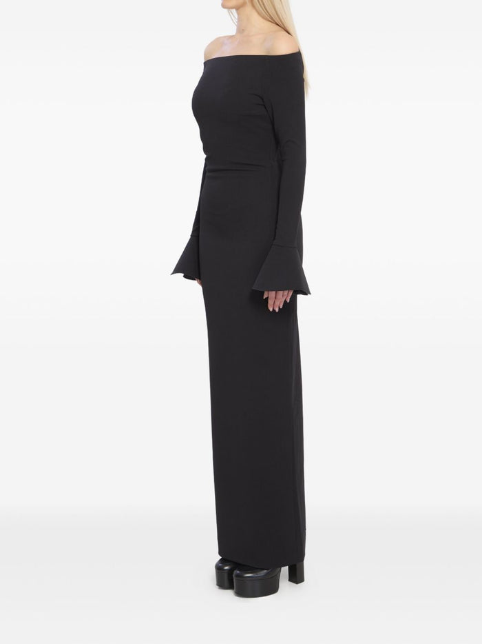 Solace London Dresses Black Polyester Elastane