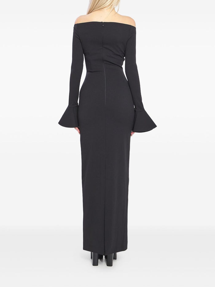 Solace London Dresses Black Polyester Elastane