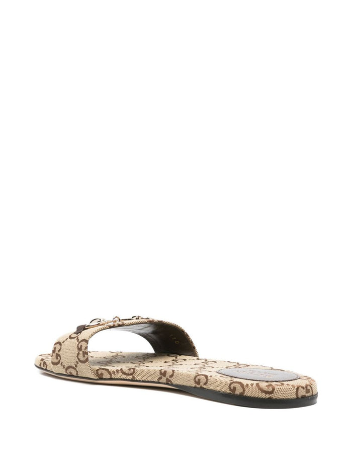 Gucci Sandals Camel Cotton Polyester
