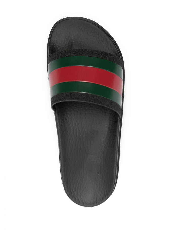 Gucci Sandals Black Rubber-elastodiene