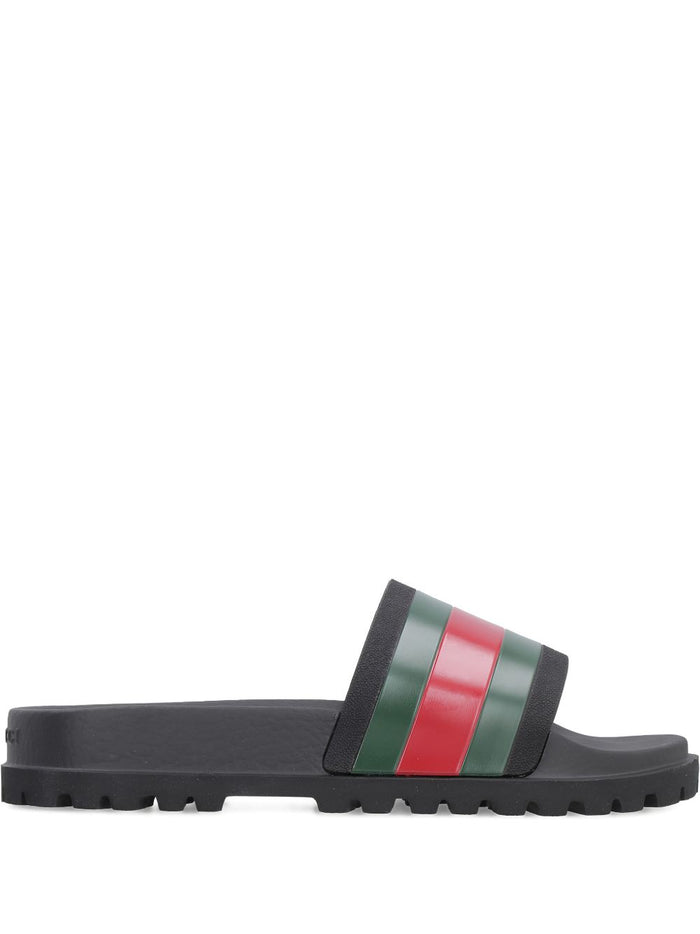 Gucci Sandals Black Rubber-elastodiene