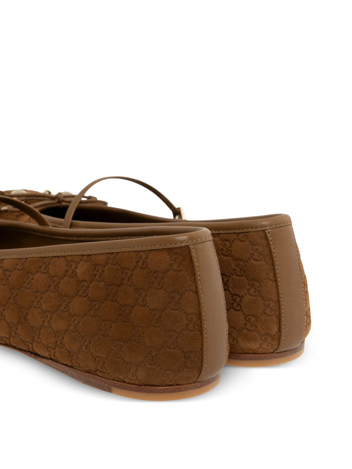 Gucci Flat shoes Leather Brown Domestic Goat