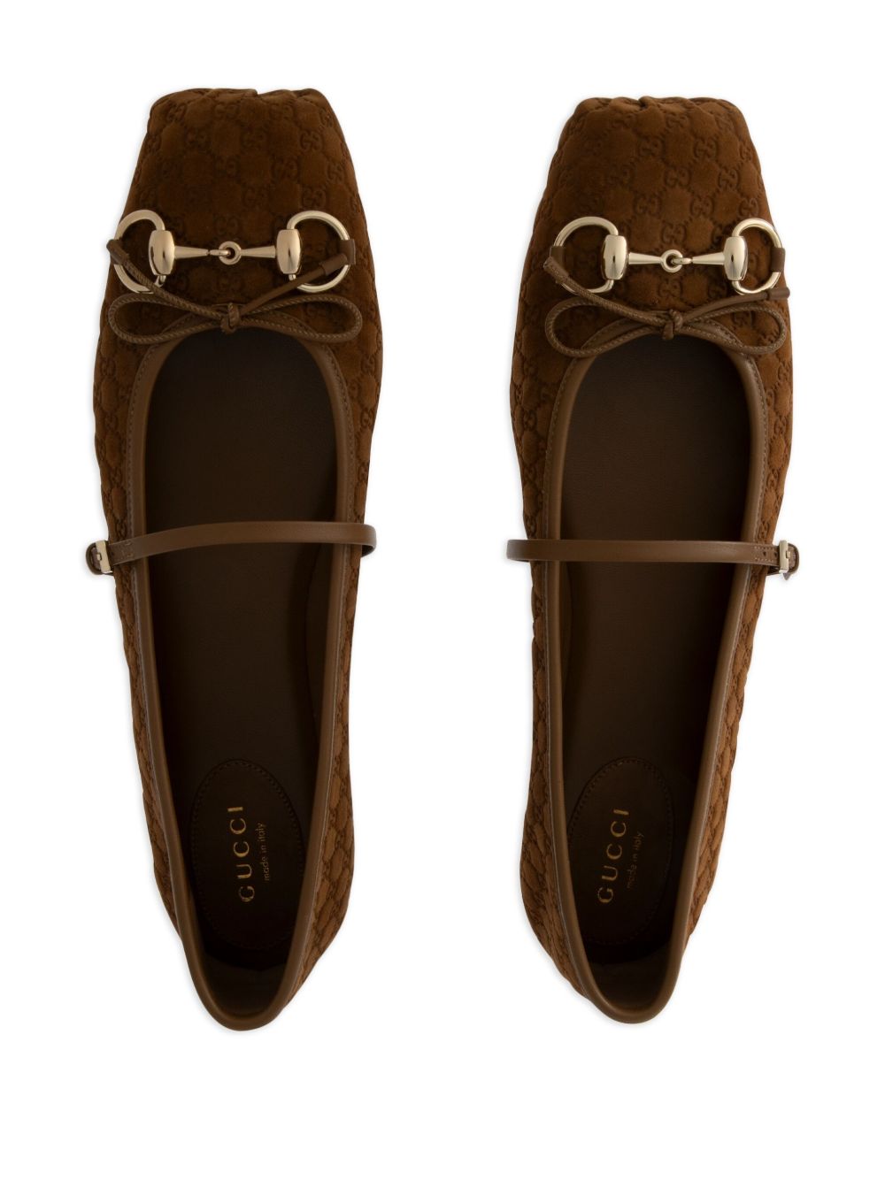 Gucci Flat shoes Leather Brown Domestic Goat