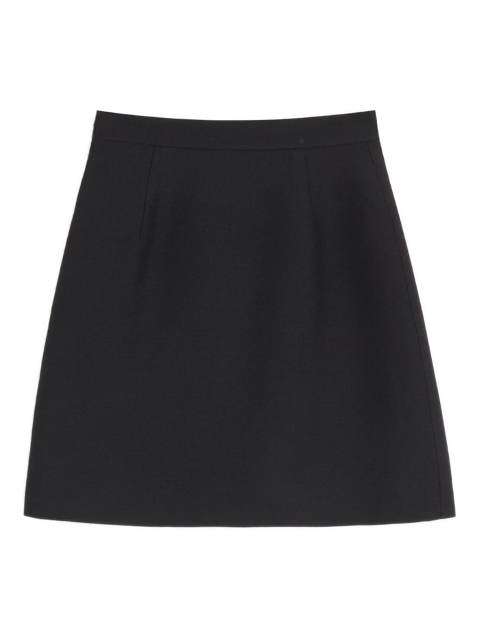 Valentino Skirts Black Silk Virgin Wool