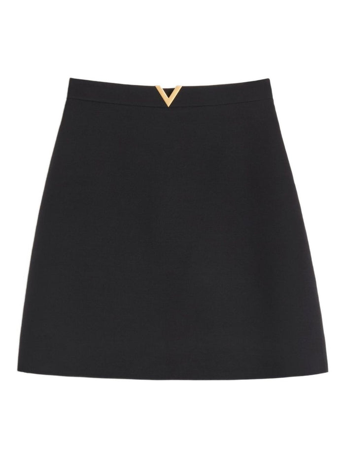 Valentino Skirts Black Silk Virgin Wool