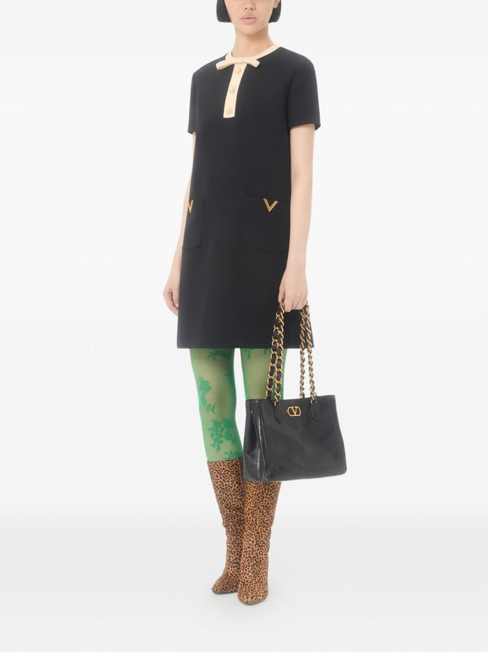 Valentino Dresses Black Silk Virgin Wool