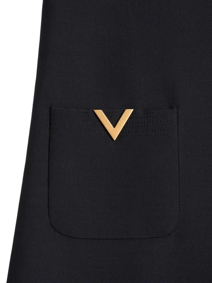 Valentino Dresses Black Silk Virgin Wool