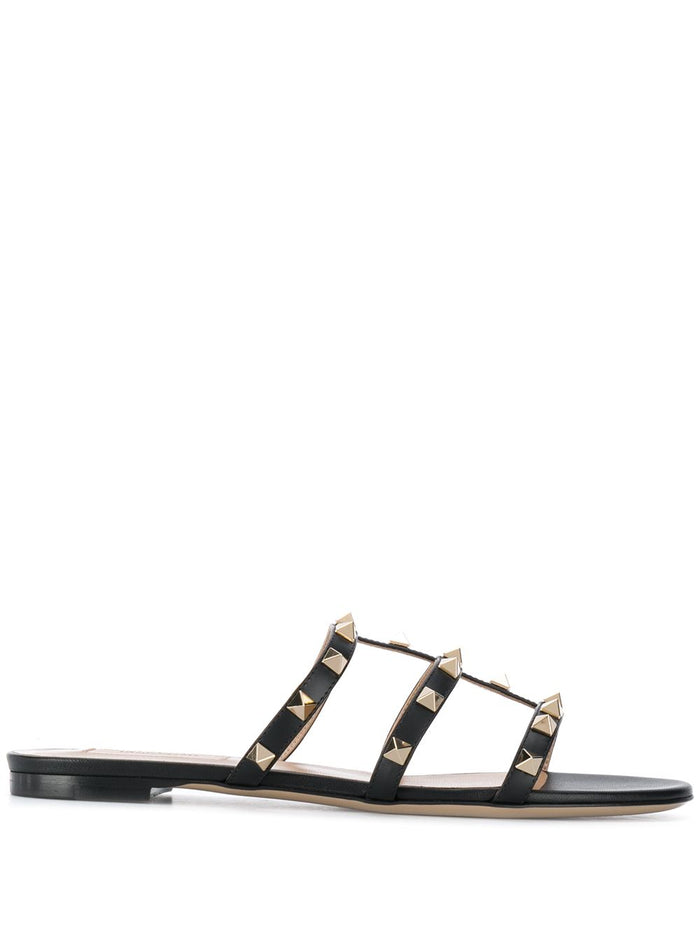 Valentino Garavani Sandals Black Calf Leather