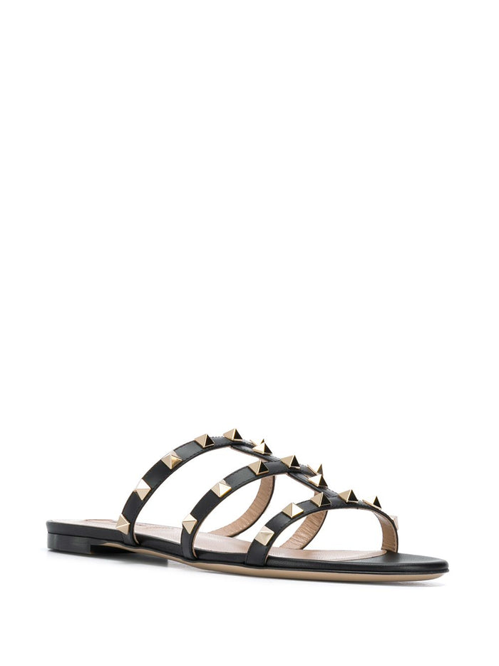 Valentino Garavani Sandals Black Calf Leather