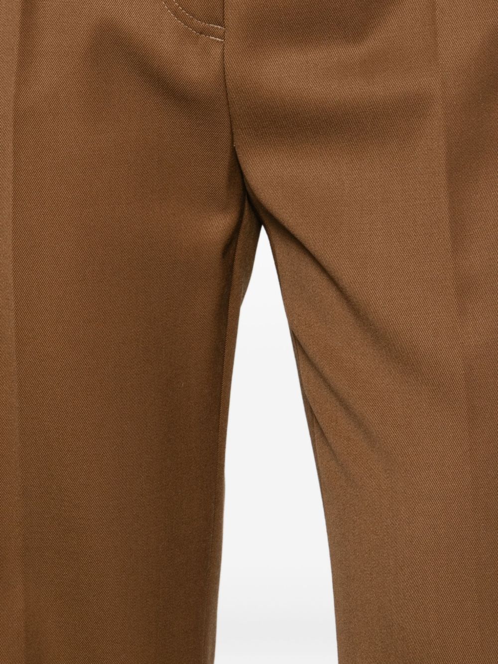 Max Mara Trousers Leather Brown Wool