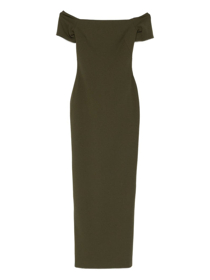 Solace London Dresses Green Polyester Elastane