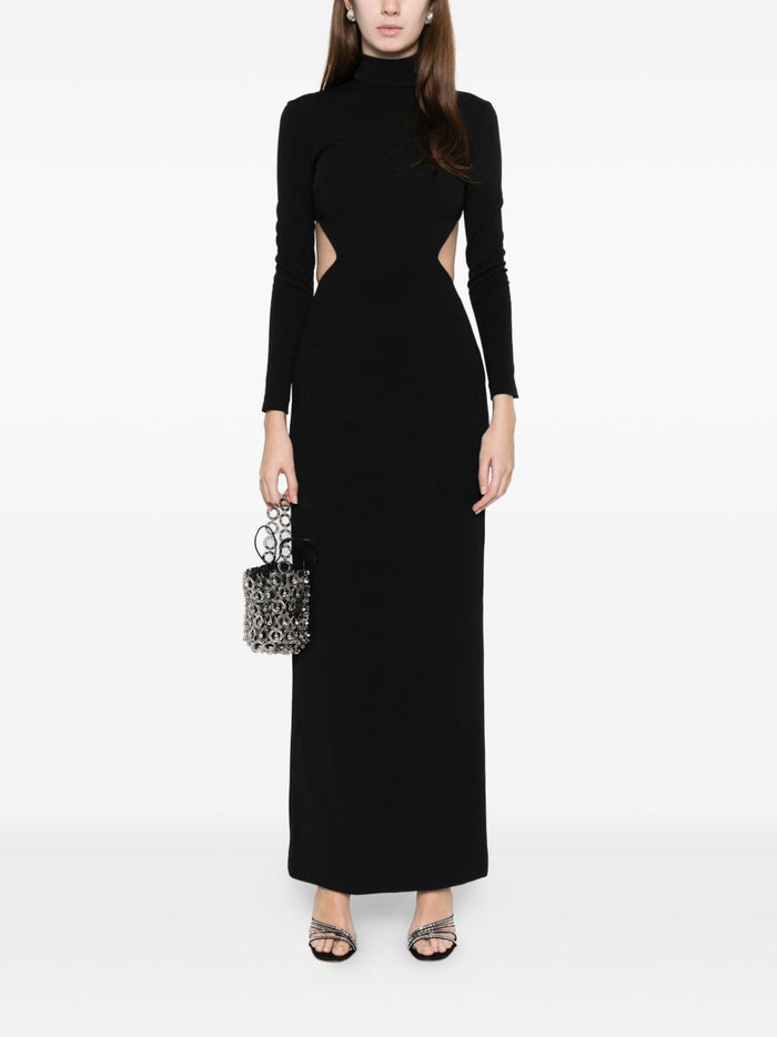 Solace London Dresses Black Polyester Elastane