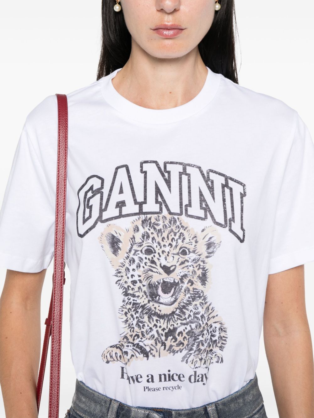 GANNI T-shirts and Polos White Organic Cotton