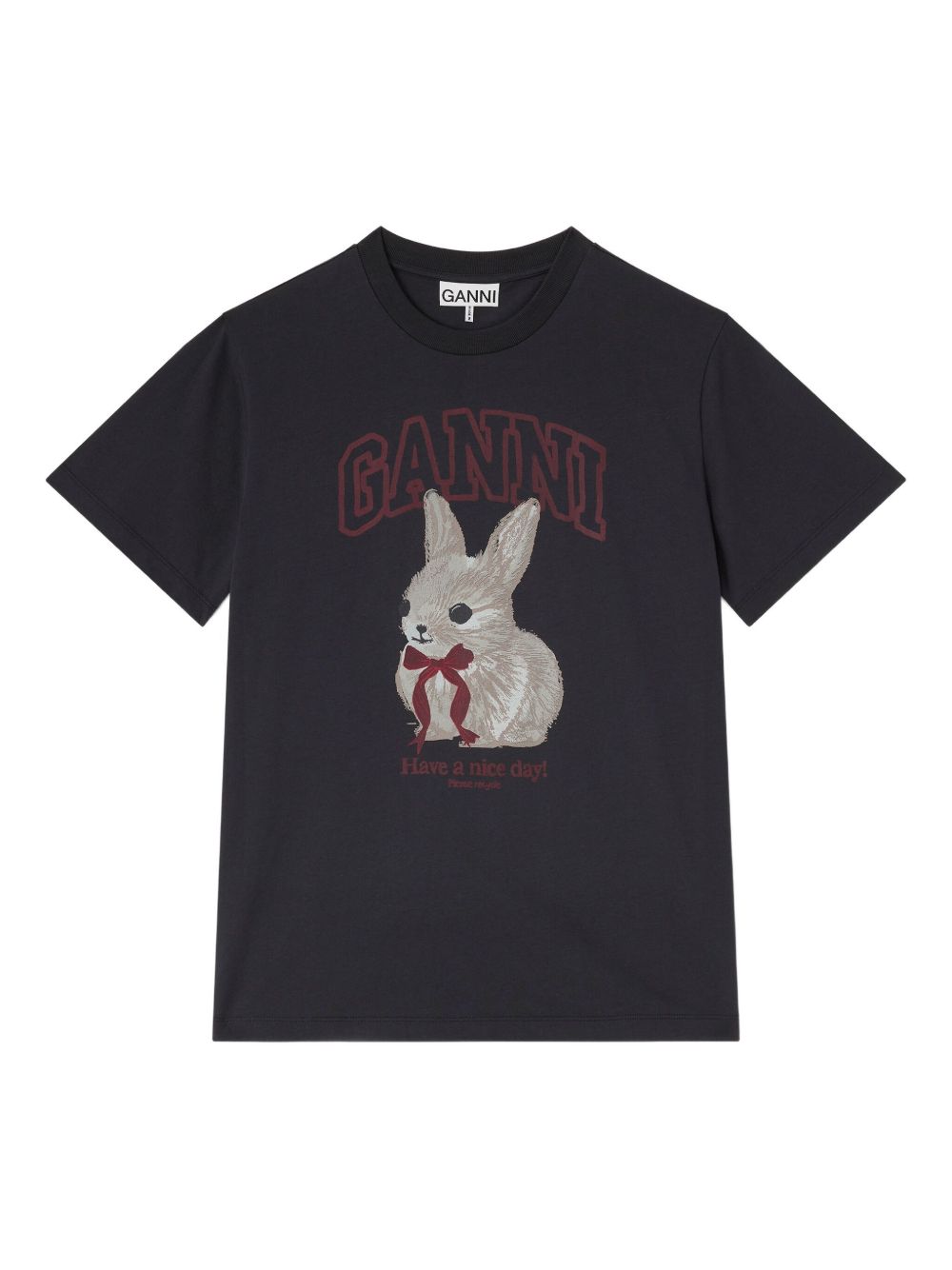 GANNI T-shirts and Polos Black Organic Cotton