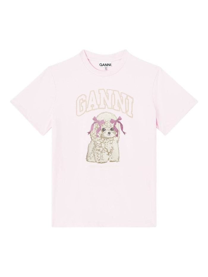 Ganni T-Shirts And Polos Pink Organic Cotton