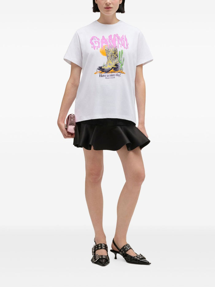 GANNI T-shirts and Polos White Organic Cotton