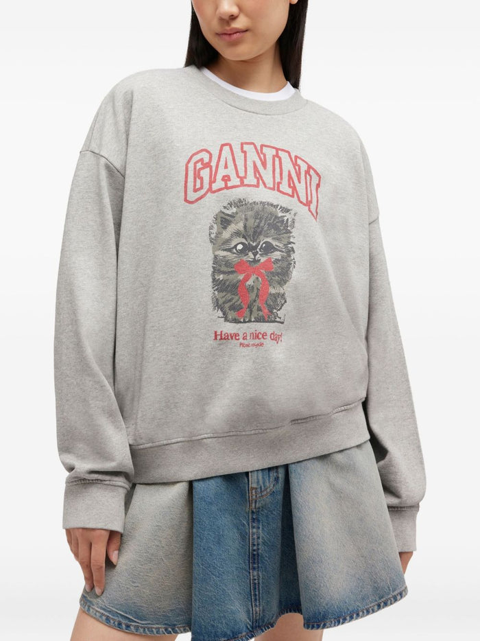 Ganni Sweaters Grey Organic Cotton