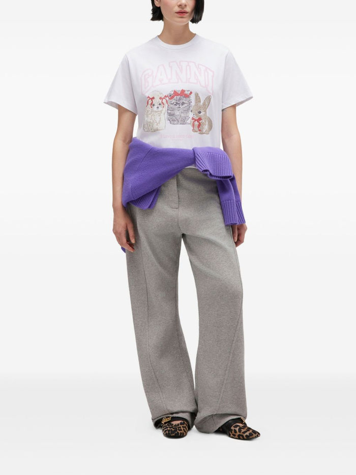 GANNI T-shirts and Polos White Organic Cotton