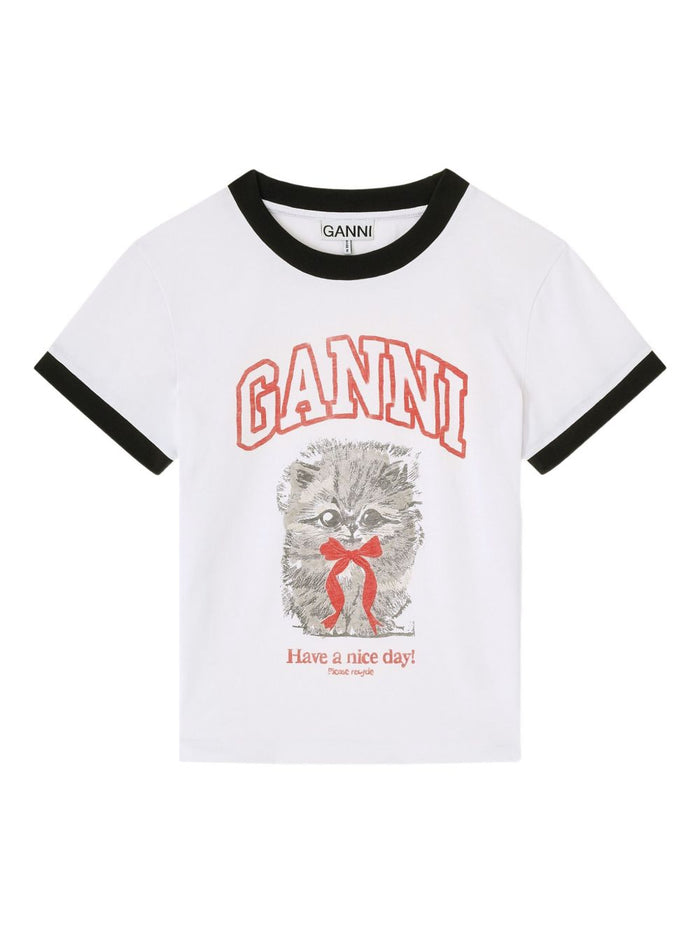 GANNI T-shirts and Polos White Organic Cotton