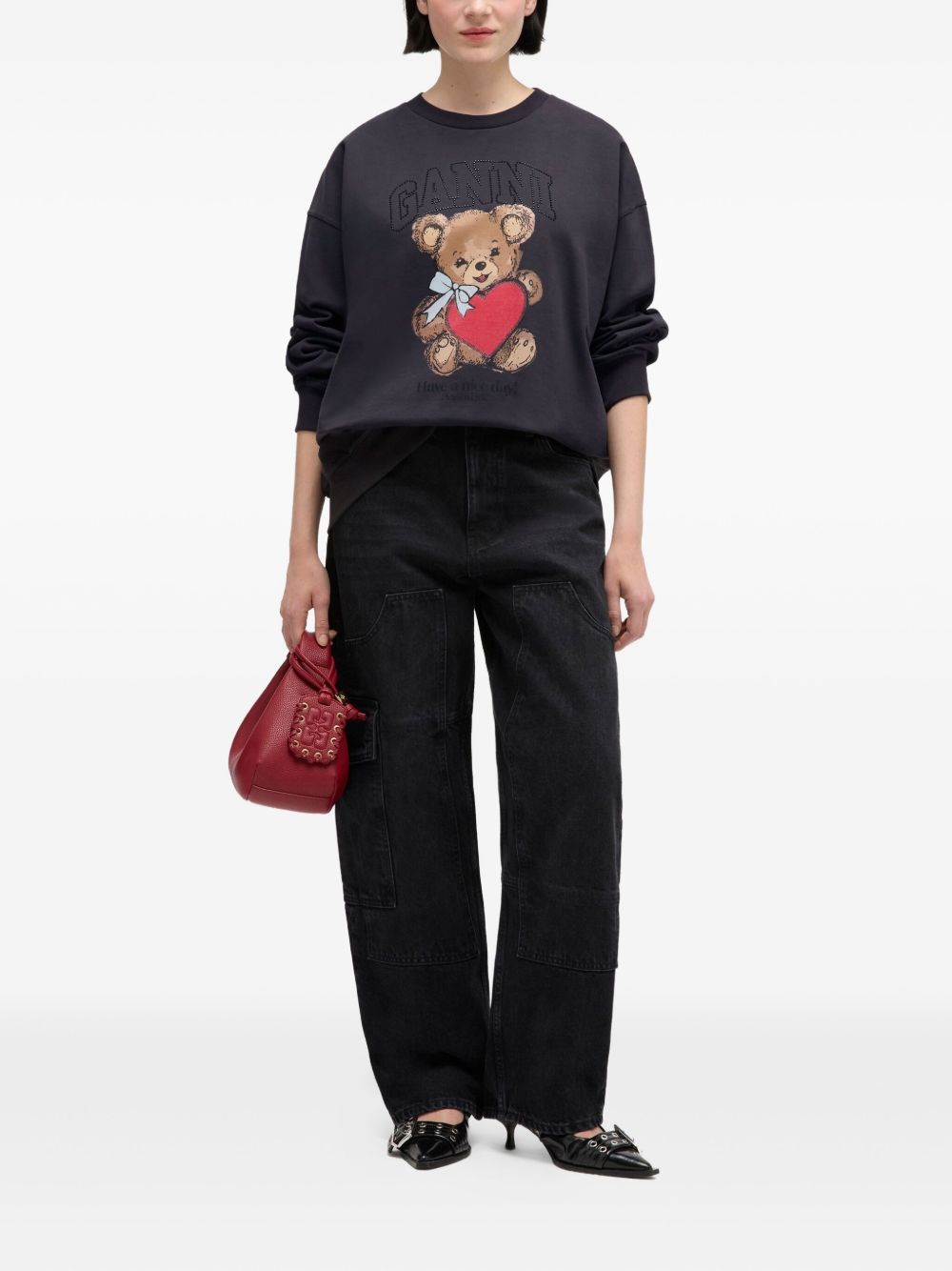 Ganni Sweaters Black Organic Cotton