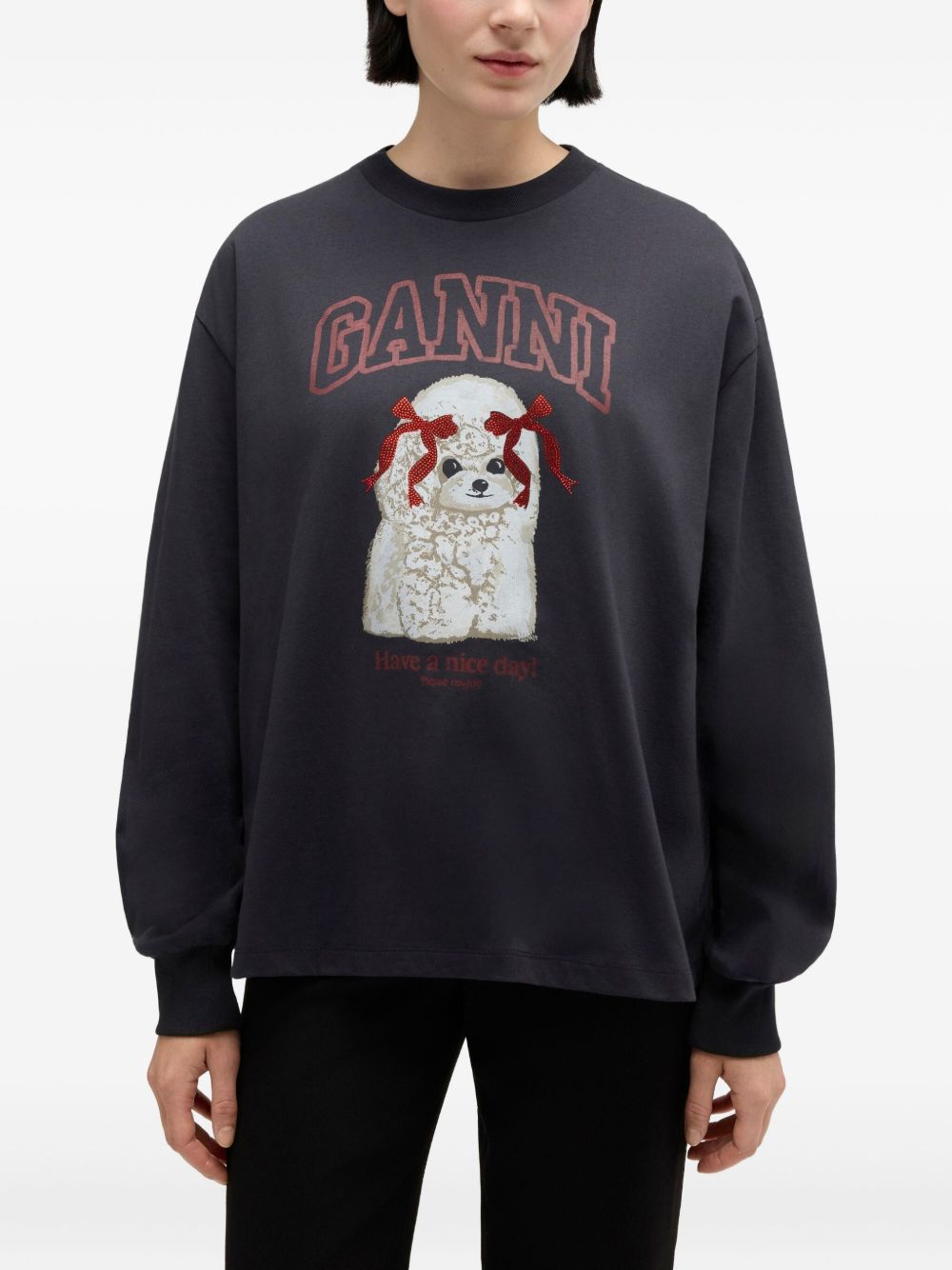 Ganni Sweaters Black Organic Cotton