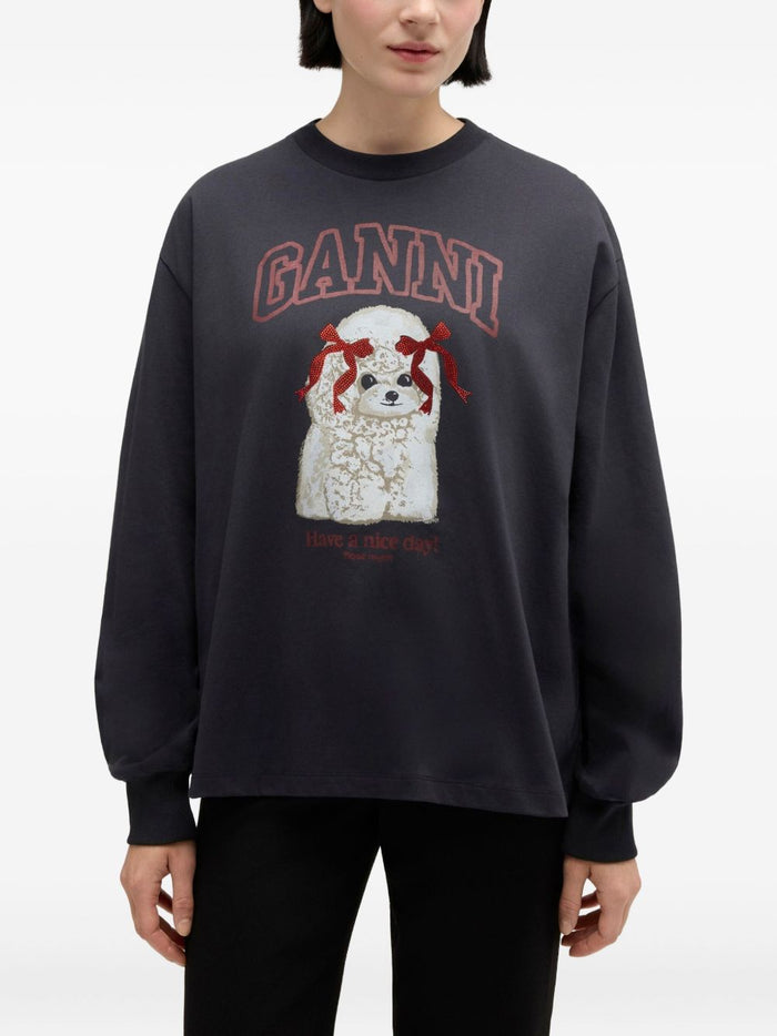 Ganni Sweaters Black Organic Cotton
