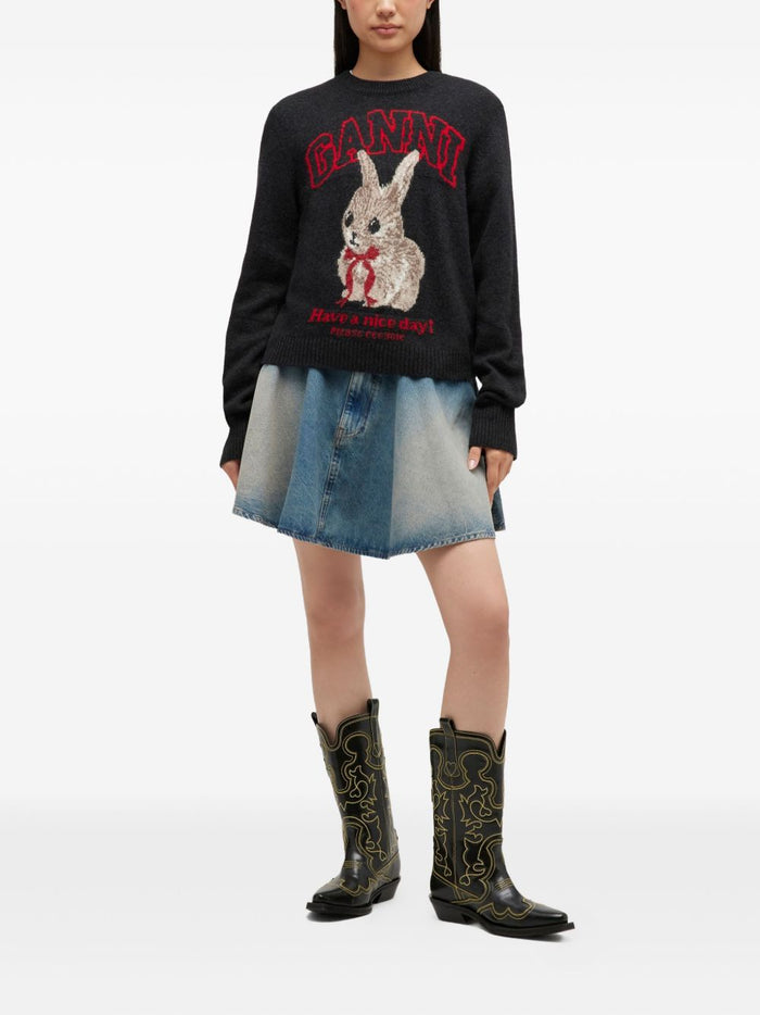 GANNI Sweaters Black Wool
