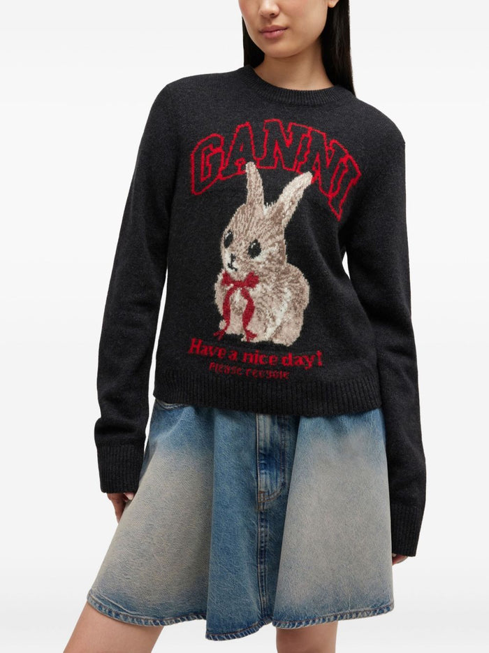 GANNI Sweaters Black Wool