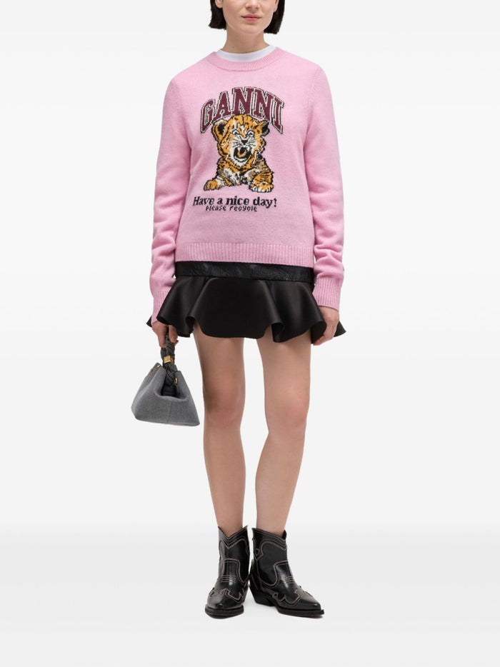 GANNI Sweaters Pink Wool