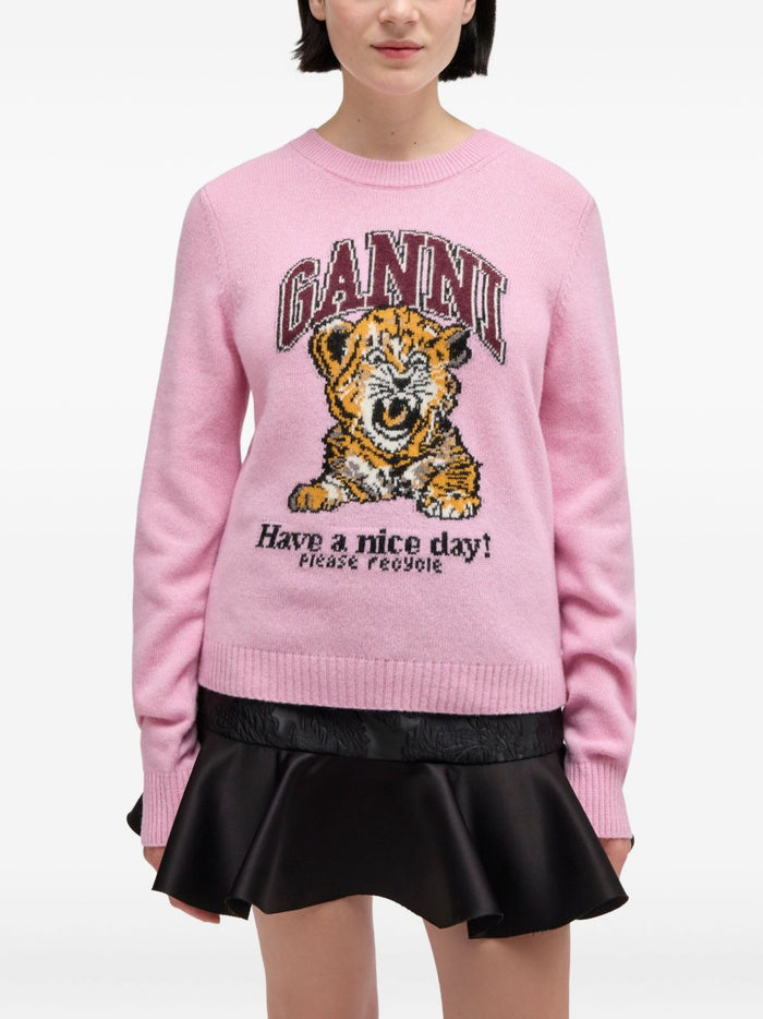GANNI Sweaters Pink Wool