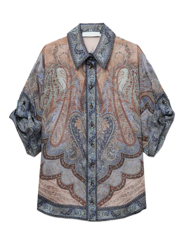 Zimmermann Shirts Blue Silk