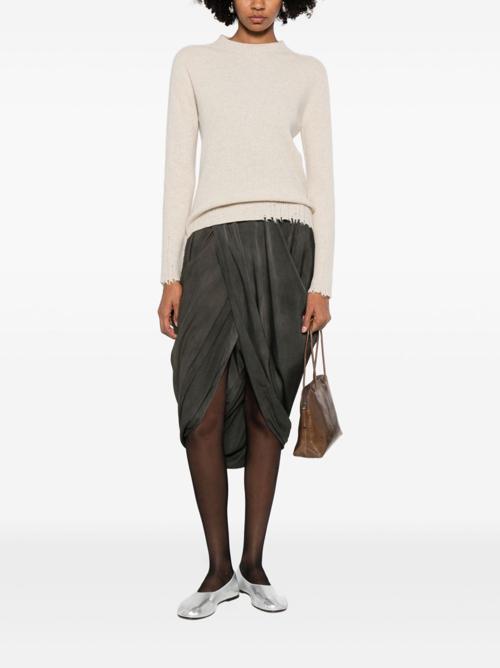 Uma Wang Skirts Grey Silk Elastane